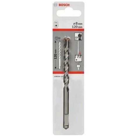 Bosch – Foret béton SDS 8mm – Longueur 120mm – Emmanchement cylindrique – Pour béton et briques silicocalcaires – 2608596157
