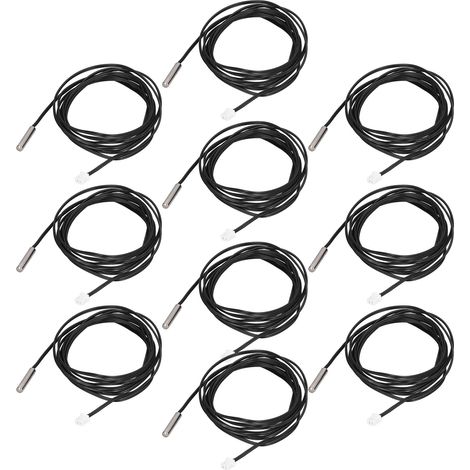 Capteur de thermistance NTC, sonde de température, tête cylindrique 5x25mm, longueur de câble de 2 mètres, 10K B3950, 10 pièces