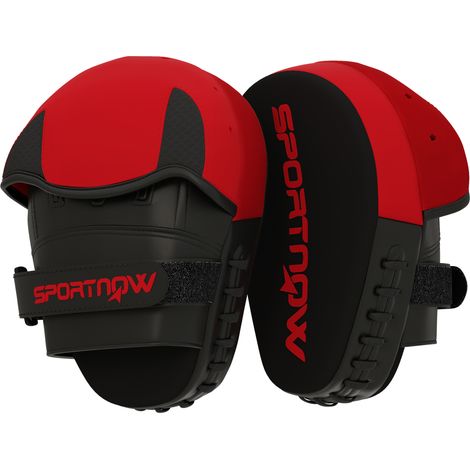 Manoplas de Boxeo Paos Muay Thai MMA Curvadas Entrenamiento Karate Taekwondo Kickboxing Rojo 30x20x10 cm