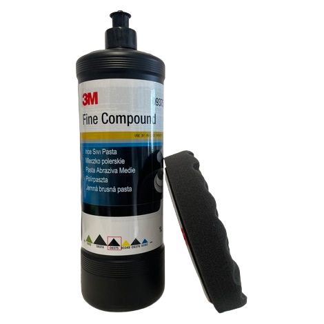 3M 9375 PASTA ABRASIVA FINE 1 lt + 3M 9378 SPUGNA ONDULATA NERA 1 PEZZO