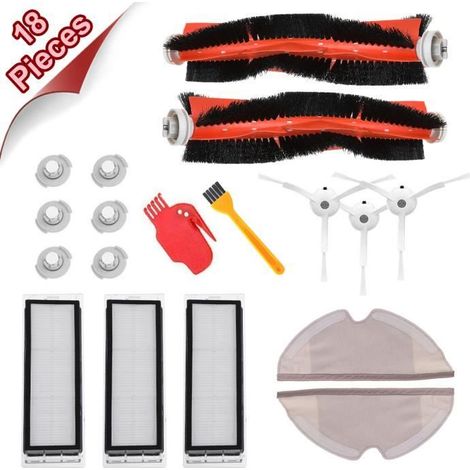 18PCS Aspirateur Pièces de rechange Brosse latérale Filtre Pr Xiaomi Mi Robot Roborock S50 S51 (1/2)