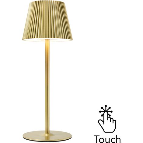 Litecraft Elowen Table Lamp Rechargeable Touch Sensitive Integrated LED - Gold (1/5)