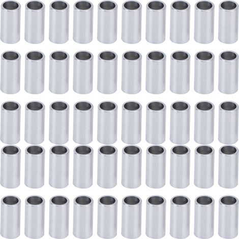 Rondelle en alliage d'aluminium, entretoise non filetée, diamètre extérieur 4 mm, longueur 10 mm, pour usage industriel, jeu de 10 pièces (1/5)