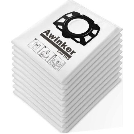 12 sacs d'aspirateur KFI 357 pour Kärcher KWD1. KWD2. KWD3.WD2 Plus. WD3.SE 4001. SE 4002.SE 4. SE 4 Plus Aspirateur. 2.863-314.0 (1/5)