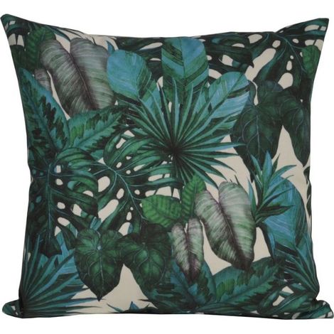 Coussin déhoussable exterieur décor Motif Imprimé jungle 45 x 45 cm