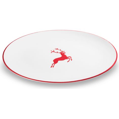 Cerámica Gmundner Ciervo rojo rubí, fuente ovalada (33x26cm)
