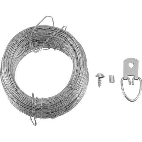 Cadres photo suspendus en fil de fer, crochets pour tableaux, fil de suspension pour tableaux, câble métallique pour tableaux-AquaForge (1/2)