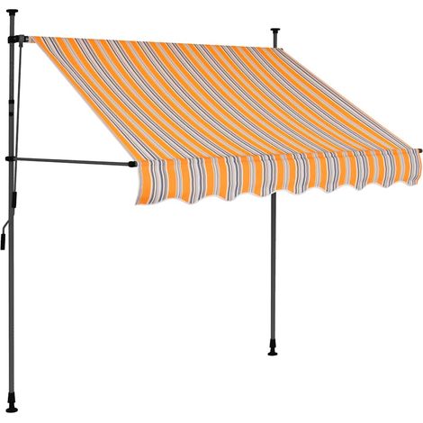 Maison Exclusive - Auvent manuel rétractable avec LED 100 cm Jaune et bleu (1/5)