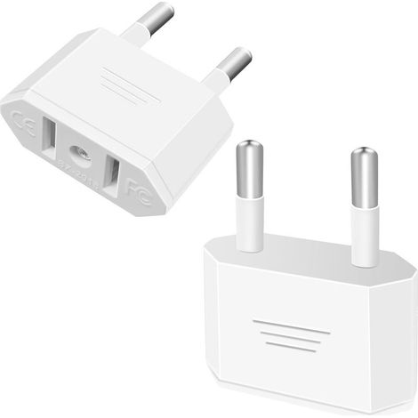 2 Pièces Adaptateur Prise USA vers France, fiche d'adaptation Deutschland Stecker, Pour Voyage US vers EU (1/5)