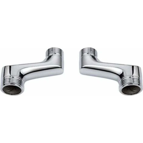 Raccord contre coudé pour douche – Laiton G1/2 à G3/4 – Surface chromée résistante à la corrosion – Installation rapide et facile (1/3)