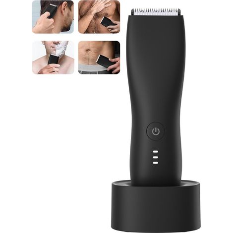 Rasoio elettrico per corpo e zona pubica da uomo – impermeabile, dotato di accessori regolabili e base di ricarica USB-C. (1/5)