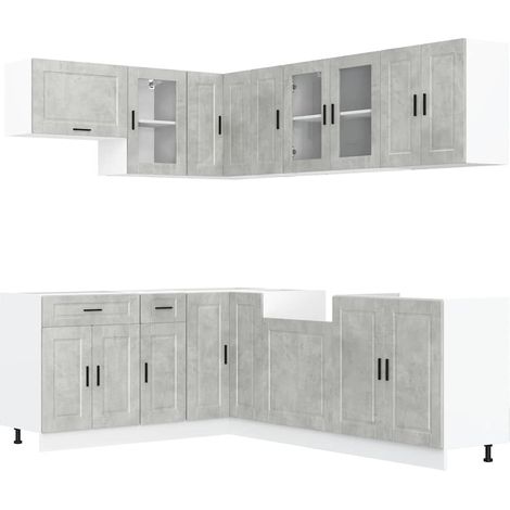 Maison Exclusive - Mueble cocina Porto gris hormigón 11 pzas made (1/5)