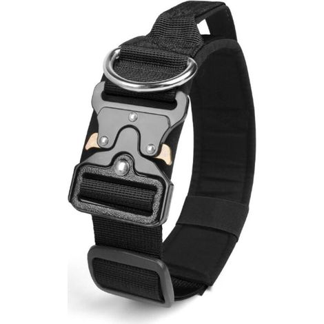 (Nero, XL)Collana Tattico Cane con Manico, Collare Regolabile per Cani, Fibbia in Metallo a sgancio Rapido Cane Collare Collana di Cane per Cani di medie e Grandi dimensioni (1/5)