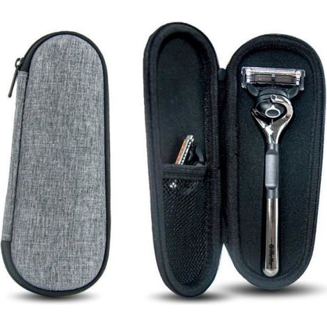 Étui de transport pour rasoir Gillette Fusion5, sac de rangement pour rasoir étanche et antichoc en EVA, étui de transport(gris) (1/4)