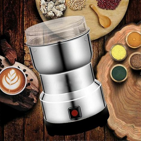 Moulin à café électrique en acier inoxydable pour grains de café, épices et noix, idéal pour la cuisine, la maison, le bureau et les voyages.-AquaForge (1/5)