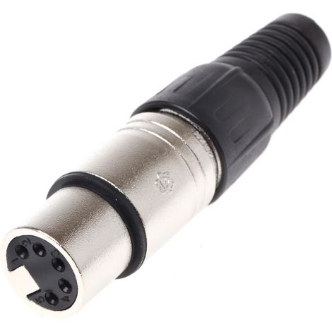 RS PRO-Connecteur XLR Femelle Droit 5 voies Montage sur câble, placage Argent ( Prix pour 1 )