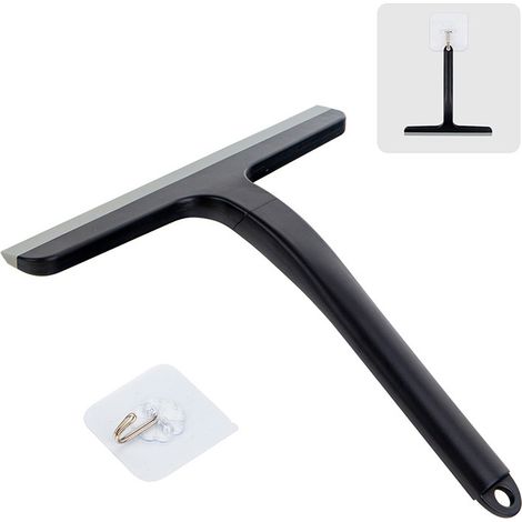 Raclette de douche noire pour le nettoyage des vitres, 23 x 22 cm (1/5)