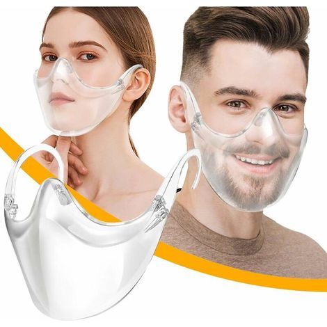 Masque En Plastique Transparent Peut Être Lavé Et Réutilisé Pour Protéger Le Visage Du Brouillard Et Des Éclaboussures (1/5)