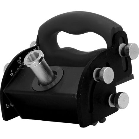 Repère de perçage ajustable en alliage d'aluminium 0‑90° pour trous inclinés, échelle claire, guide de positionnement noir (1/5)
