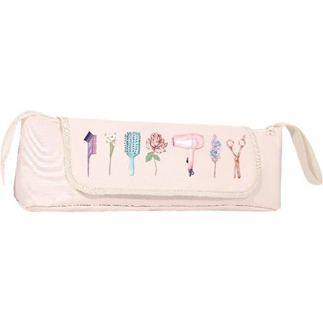 Trousse de pour Outils de Coiffure avec Tapis Chauffant, étui de Transport pour sèche-Cheveux, Sac de Rangement pour lisseur et Accessoires de, Beige (1/5)
