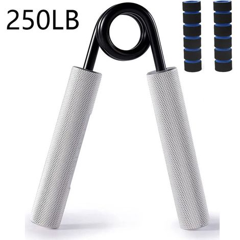 Entraîneur de force de préhension 250LBS, appareil antidérapant pour les mains, exercice pour les avant-bras et les doigts, avec 2 housses de protection (1/5)