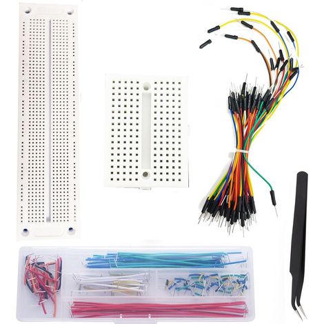 Breadboard,Kit Planche à Pain sans Soudure avec U-Shape câble de raccordement,Fils de Cavalier de Planche à Pain Flexible pour les tests électroniques DIY (1/5)