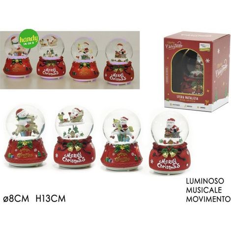 Sfera in Vetro General Trade con Luce H 13cm Modelli Assortiti