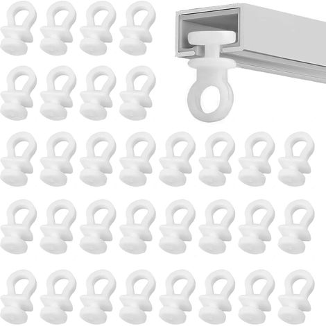 Glisseur Pour Rail De Rideau - Plastique Blanc 22mm - Pour Maison Et Bureau - Lot De 100 Pièces (1/5)
