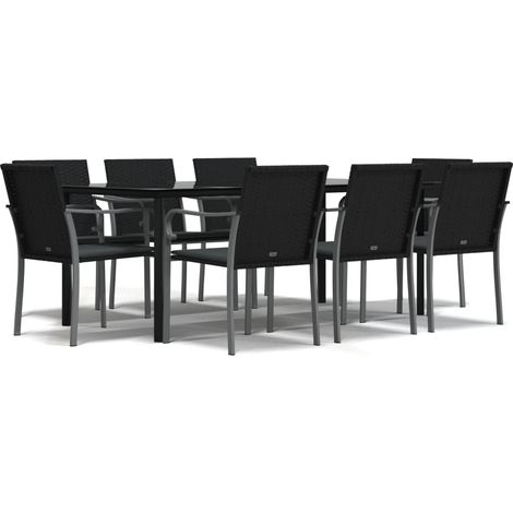 Maison Exclusive - Juego comedor jardín 9 piezas y cojines ratán (1/5)