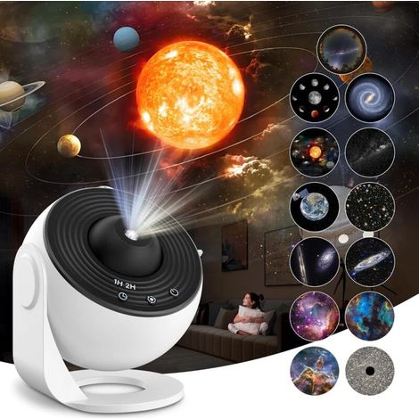 Projecteur de ciel étoilé, projecteur de planétarium, projecteur de galaxie avec 13 disques de film, veilleuse avec rotation à 360° pour plafond de chambre (1/5)