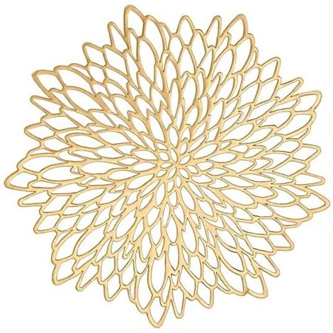 Doré Set De Table Rond, Vinyle Set De Table Or pour Mariage, Dîners, Restaurant, Hôtel, 36cm (Sets De 6) (1/5)