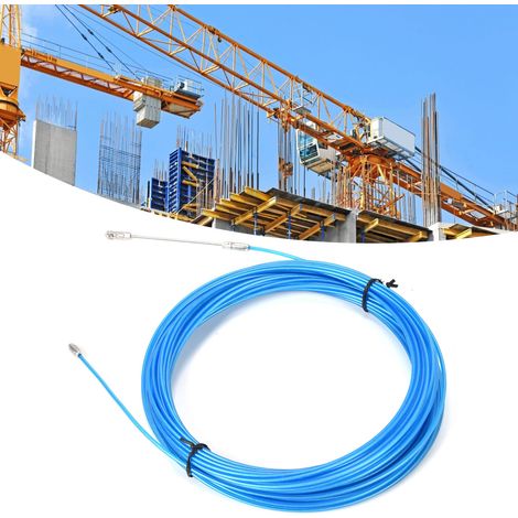Câble en acier inoxydable pour grues à tour d'ascenseur, câble multibrins en acier pur, fil d'acier gainé de plastique, bleu, 30 m (1/5)