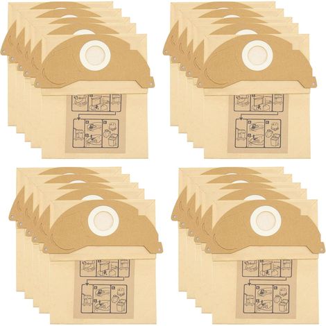20 KFI 222 Sacs Filtre Remplacement pour Aspirateur Karcher WD2 MV2 WD 2.200 WD2250 A2004 A2054 A2099, 6.904-322.0 (1/5)