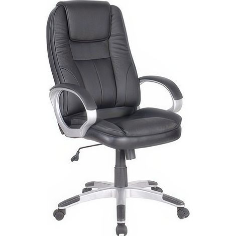 Fauteuil de Direction Zaira Noir en PU avec M�canisme Basculant et Pi�tement 5 Branches