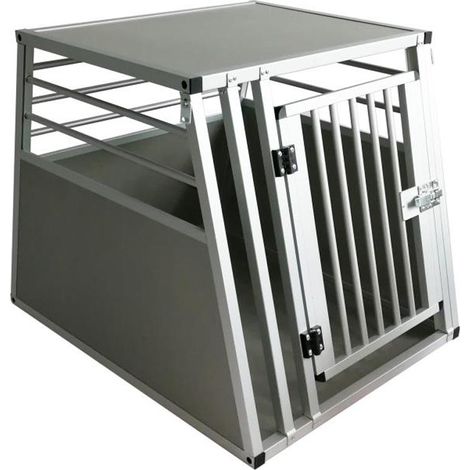 Trasportino per cani da auto singolo small gabbia in alluminio per animali porta singola