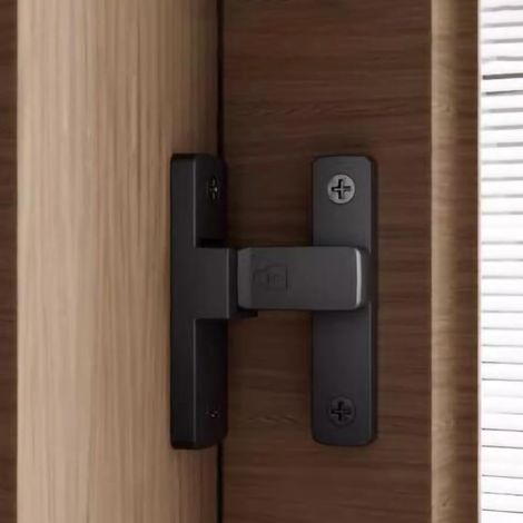 (noir brillant)Verrou de porte coulissante à 90 degrés en alliage de zinc lumineux et durable pour la maison, la salle de bain, la chambre à coucher, le garage, l'armoire