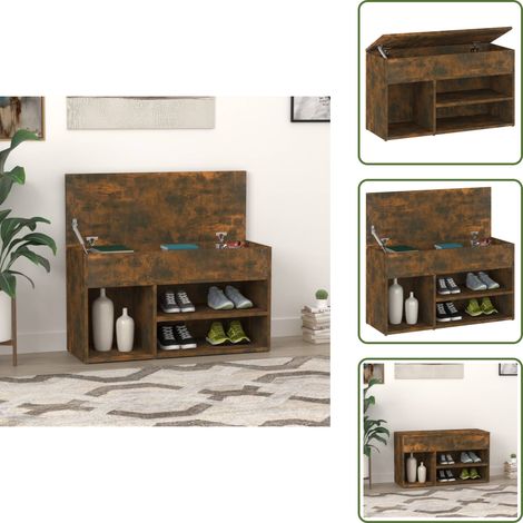 Scarpiera per calzature - vidaXL Scarpiera Rovere Fumo 80x30x45 cm in Legno Multistrato -