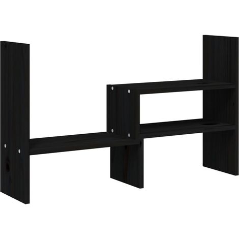 Support pour moniteur Noir (39-72)x17x43 cm Bois de pin solide