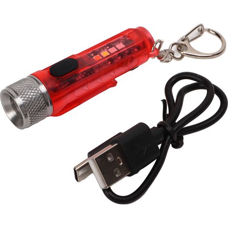 Lampe torche miniature légère, modes d'éclairage multiples, lampe de poche portable pour vélo extérieur, randonnée, camping, pêche, lumière rouge. (1/5)