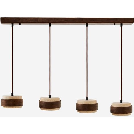 Suspension linéaire 4 lumières en bois Lover 4 (1/5)