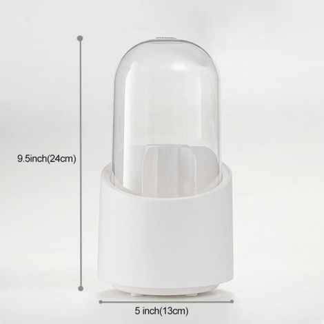Organisateur de Maquillage - Rotatif 360° - Couverture Acrylique - Design Moderne - Blanc Transparent (1/4)