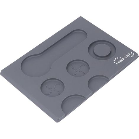 Tragbare, rutschfeste Kaffeetampfmatte aus poliertem PVC für Bar, Café und Zuhause, grau (1/5)