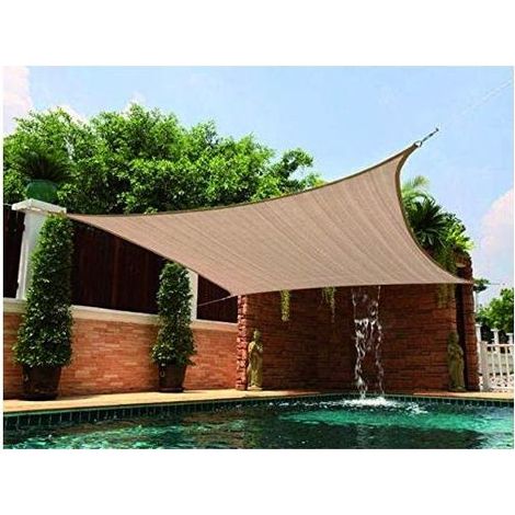 Vigor 80815 Rete Parasole Triangolare Nylon Anti UV Occhielli Acciaio 90% Schermatura 3x3x3 m colore Beige