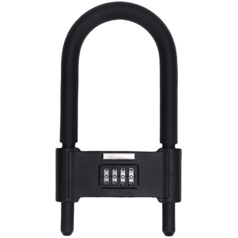 Pair - Cadenas à combinaison à 4 chiffres antivol robuste pour vélo, serrure en U avec anse réglable pour porte en verre, portail, hangar, clôture, plage 120-150 mm (1/5)