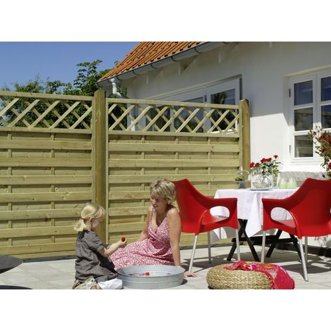 Plus Zaun Bergen mit Rankgitter 180 x 180 cm Druckimprägniert