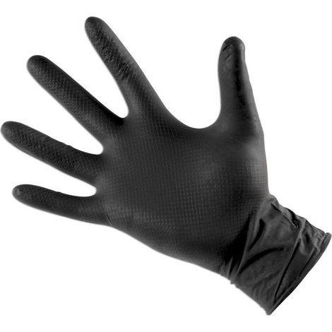 GANTS GRIPPAZ EN NITRILE SANS SILICONE NOIRS TAILLE L - 50 GANTS