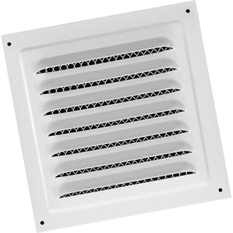 Grille de ventilation métallique à mailles serrées pour plafond, cuisine ou mur latéral, 15 cm x 15 cm, blanche, 20 cm x 20 cm (1/3)