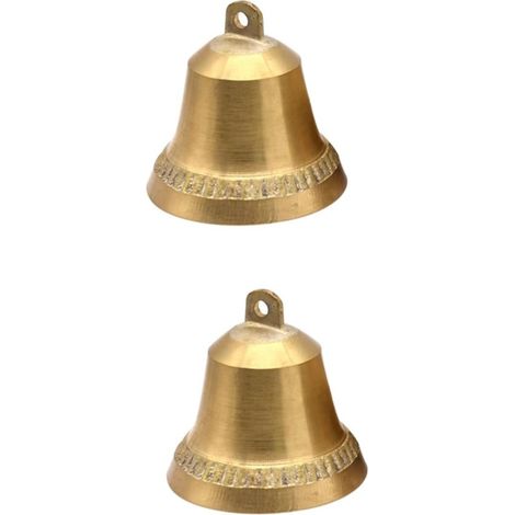 2pièces Cloche Vintage Cuivre Décoration Artisanale pour Wind Chime Souvenirs Et Fêtes (1/5)