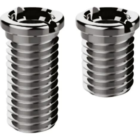 2 tornillos M12 de acero inoxidable D.14 x L.27,5 mm y D.14 x L.17,5 mm para desagüe automático de fregadero con cesta Valentin