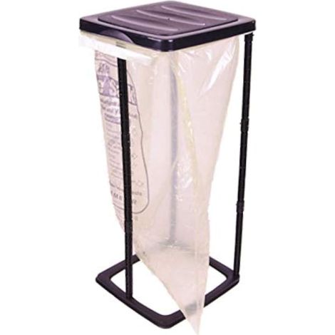 1 - Support Sac Poubelle - Collecteur Déchets - Pour Sacs Jaunes Jusqu&39à 60 L - Plastique Recyclable Noir 70x35x30 Cm